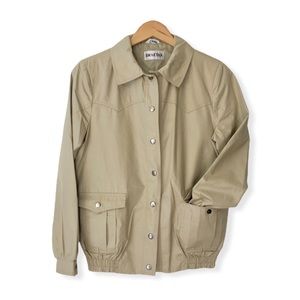 Vintage Braetan Western Style Tan Canvas Lightweight Spring Jacket, sz. 6